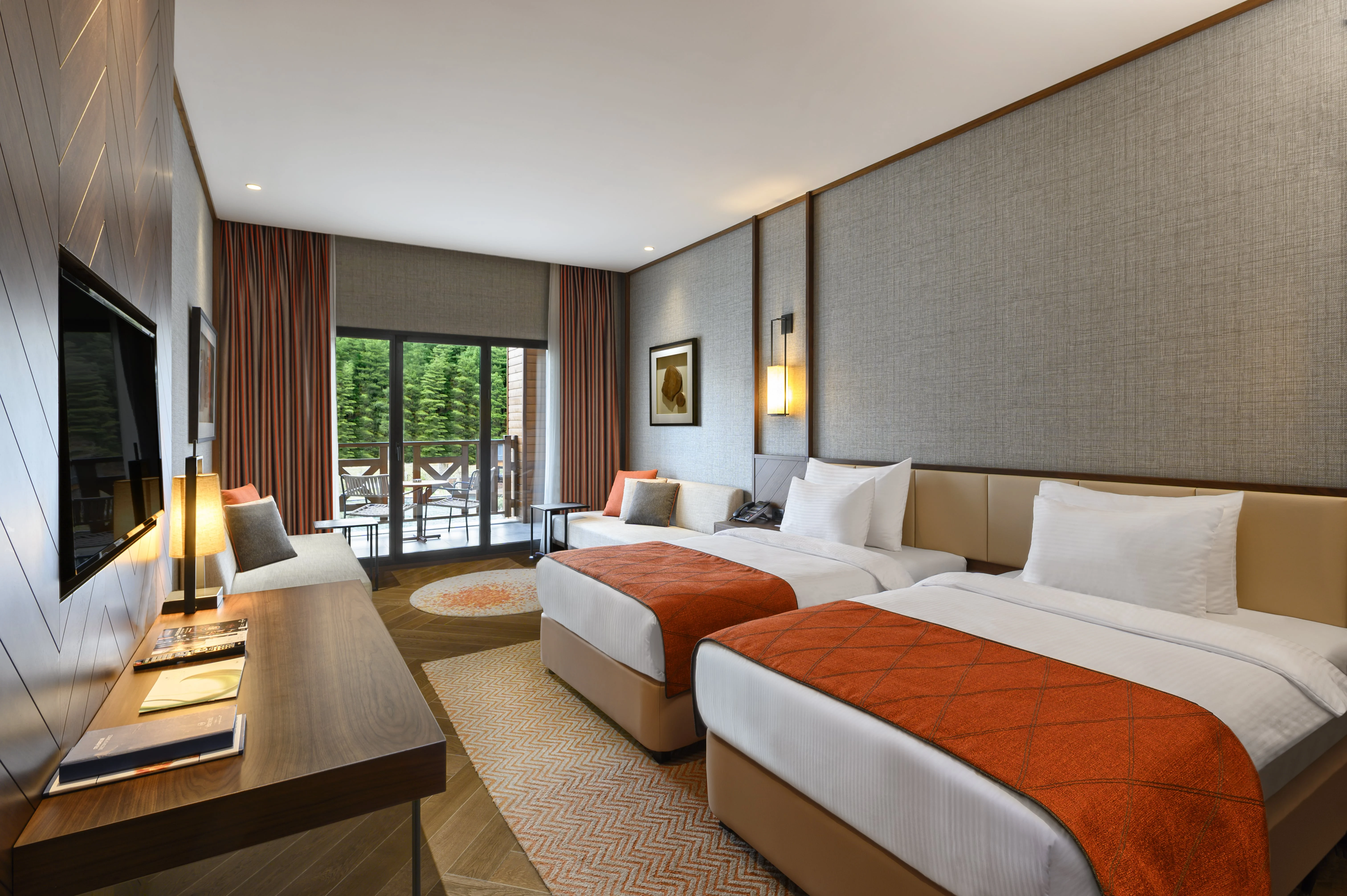 DELUXE ODA, 2 ADET TEK KİŞİLİK YATAKLI, AVLU MANZARALI