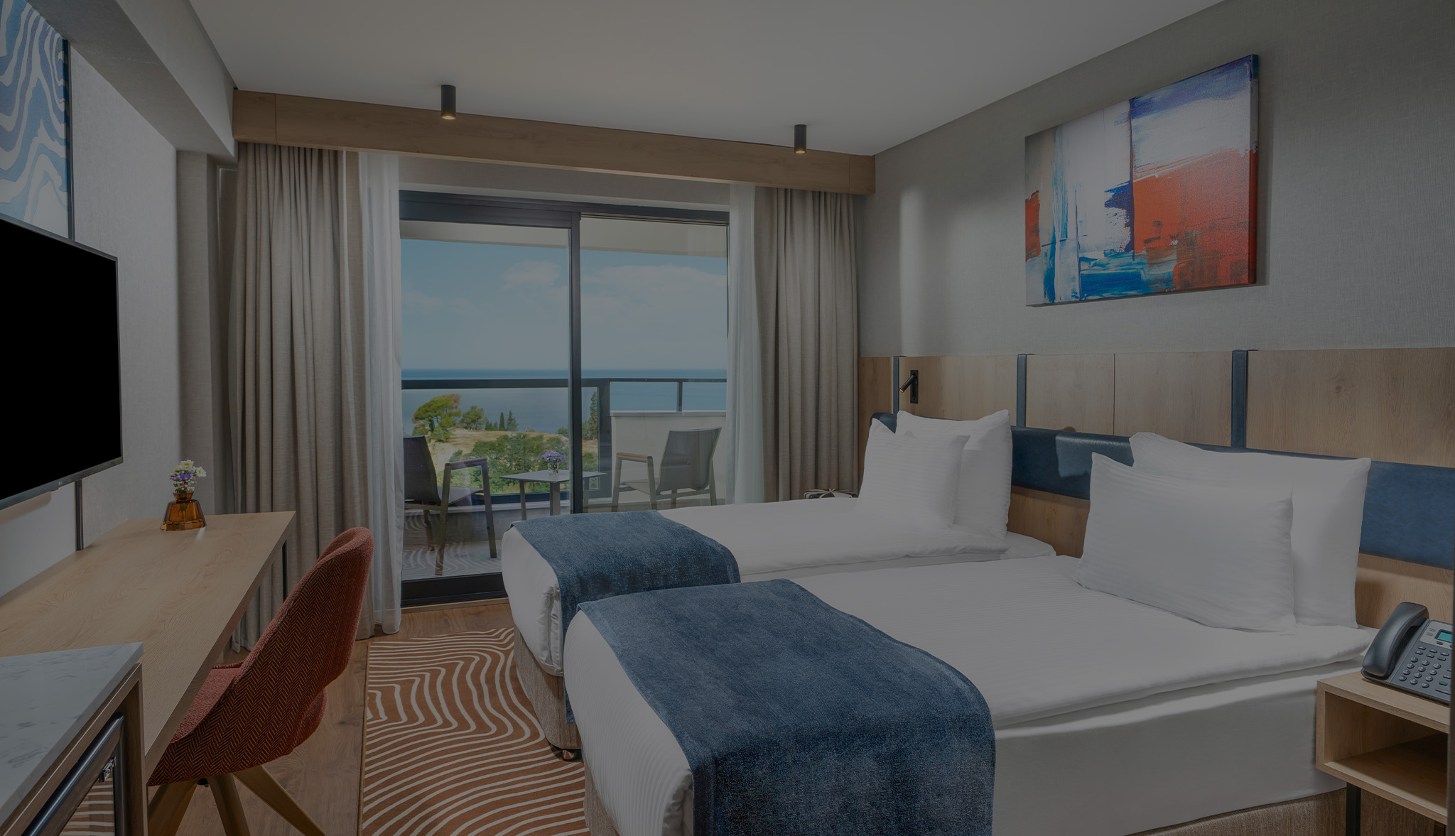 SUPERIOR ODA, 2 ADET TEK KİŞİLİK YATAKLI, DENİZ MANZARALI